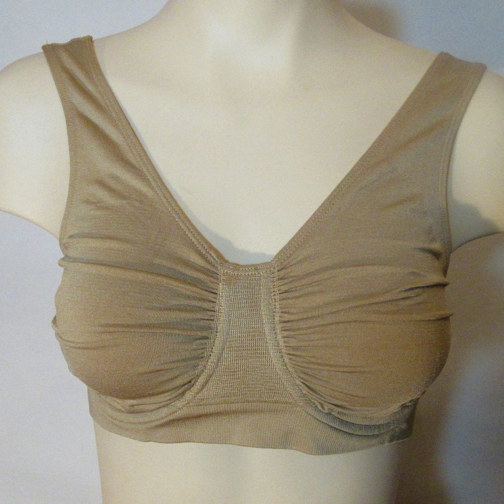 NWOT Rhonda Shear Ahh Leisure Bralette (2) Bras Nude Color Size Large, 1 X